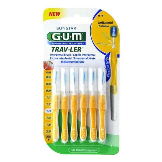 Kompakta un efektīva starpzobu birstīte GUM Trav-Ler 1.3 mm (Nr. 1514)
